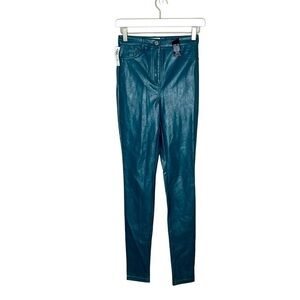 WILFRED Dark Forest Green‎ Charm Vegan Leather Leggings-NWT